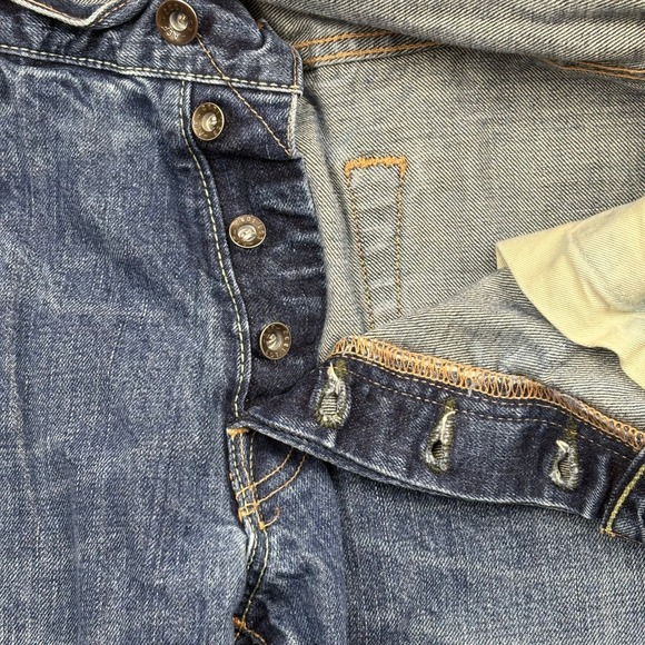 Abercrombie & Fitch Baxter Low Rise Slim Boot Jeans Mens 34x32 Blue Button Fly - Picture 4 of 16